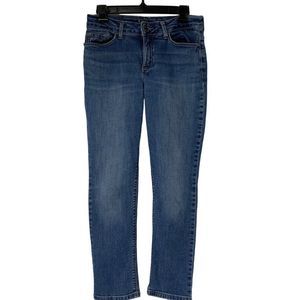 Women Lee Tummy Shaper Jeans Size 6 Crop Mid Rise Straight Leg Stretch 5033